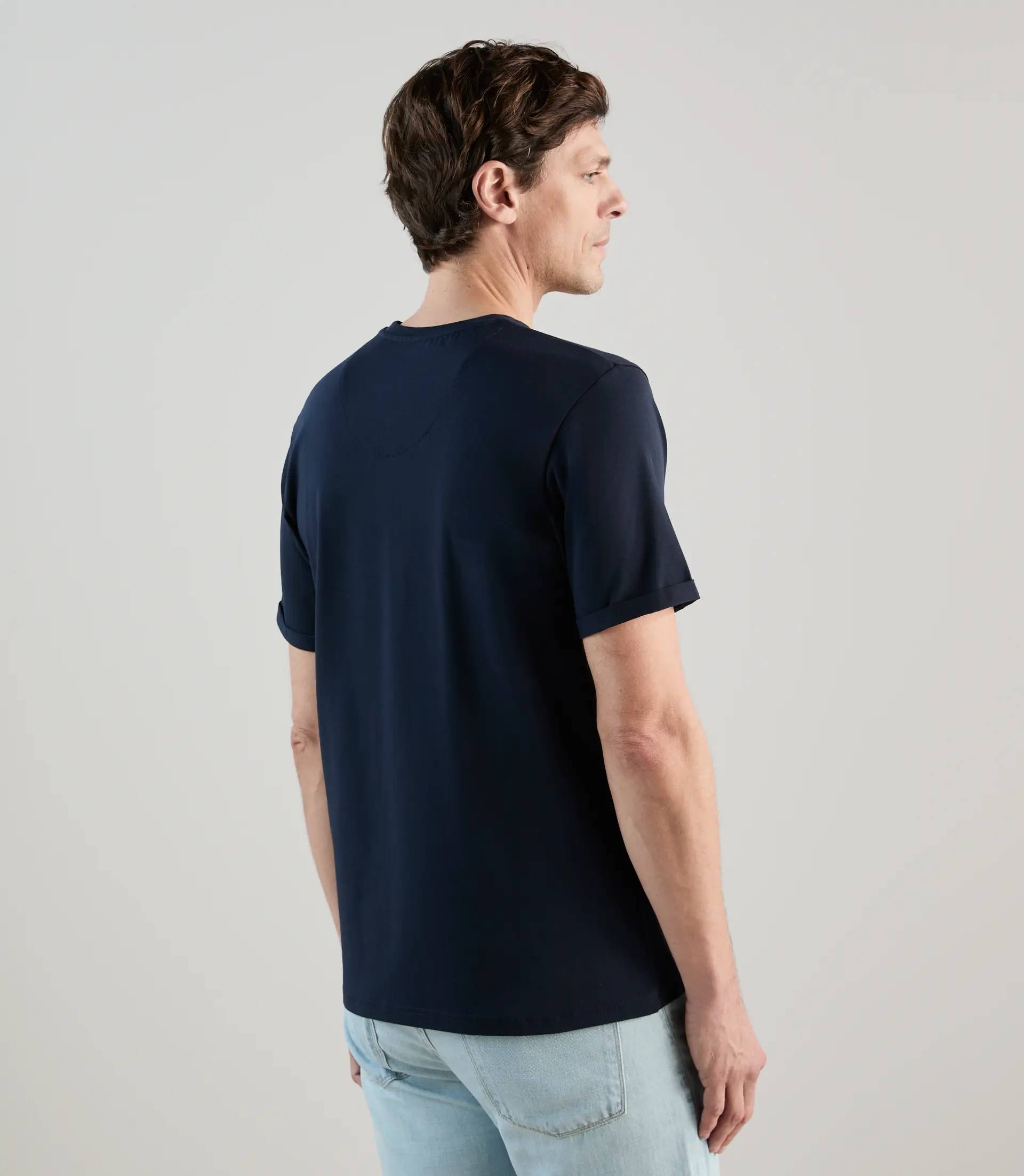 T-shirt col V marine - Image 3