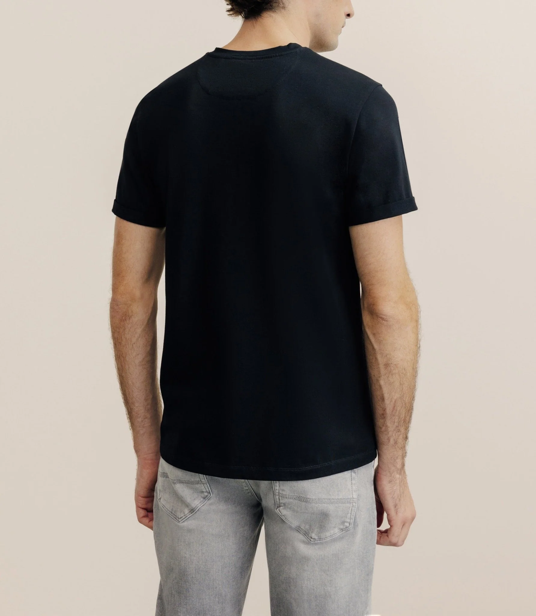 T-shirt col V noir - Image 4