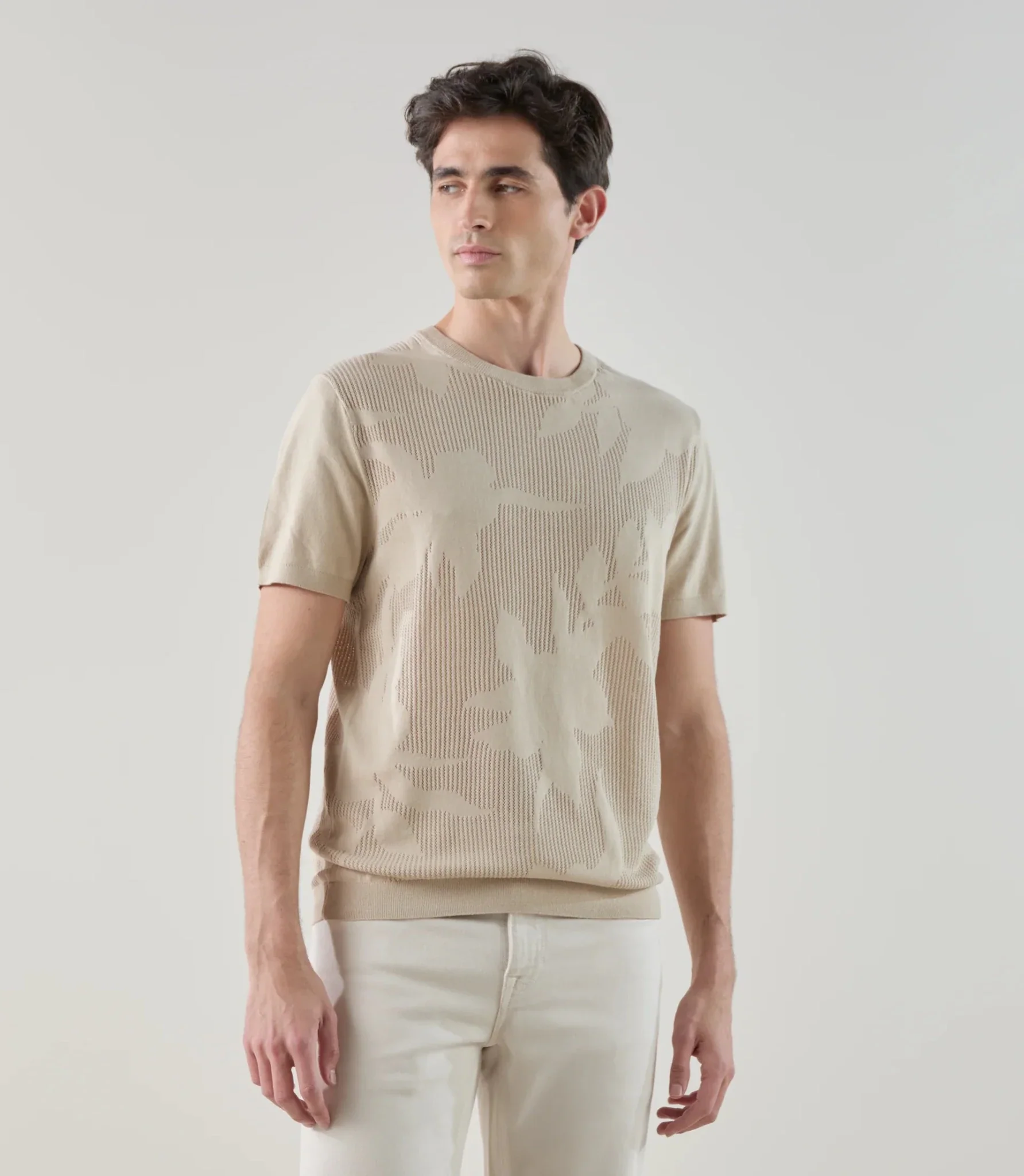 T-shirt en maille beige
