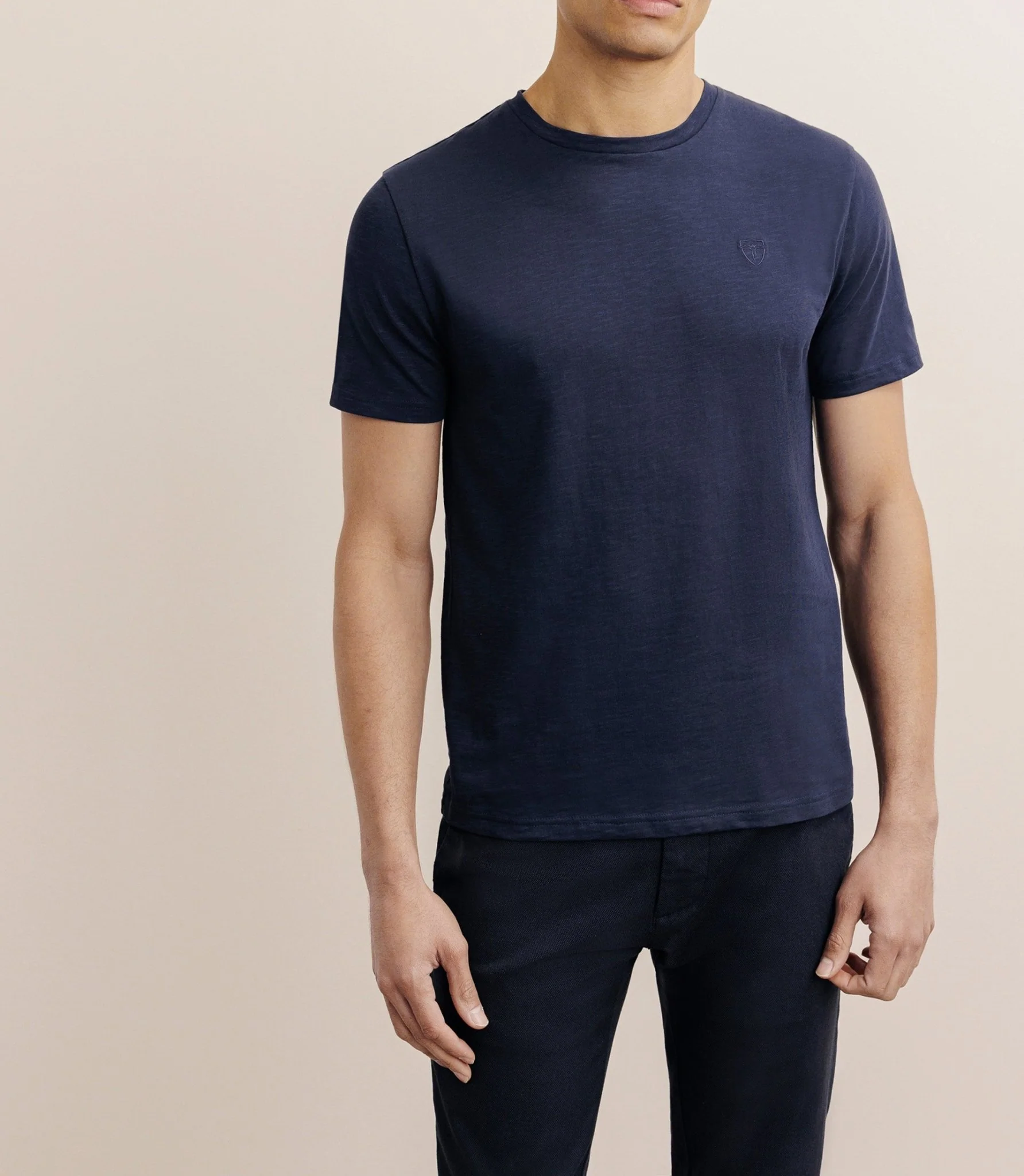 T-shirt col rond marine