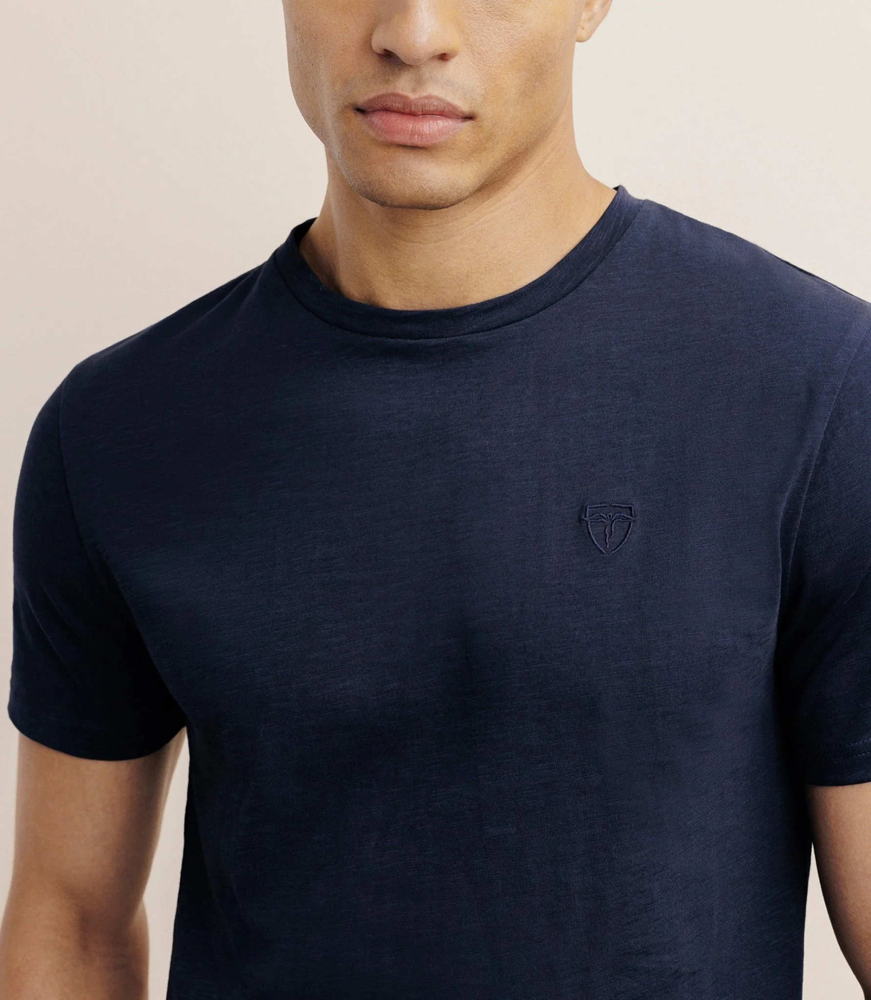 T-shirt col rond marine - Image 2