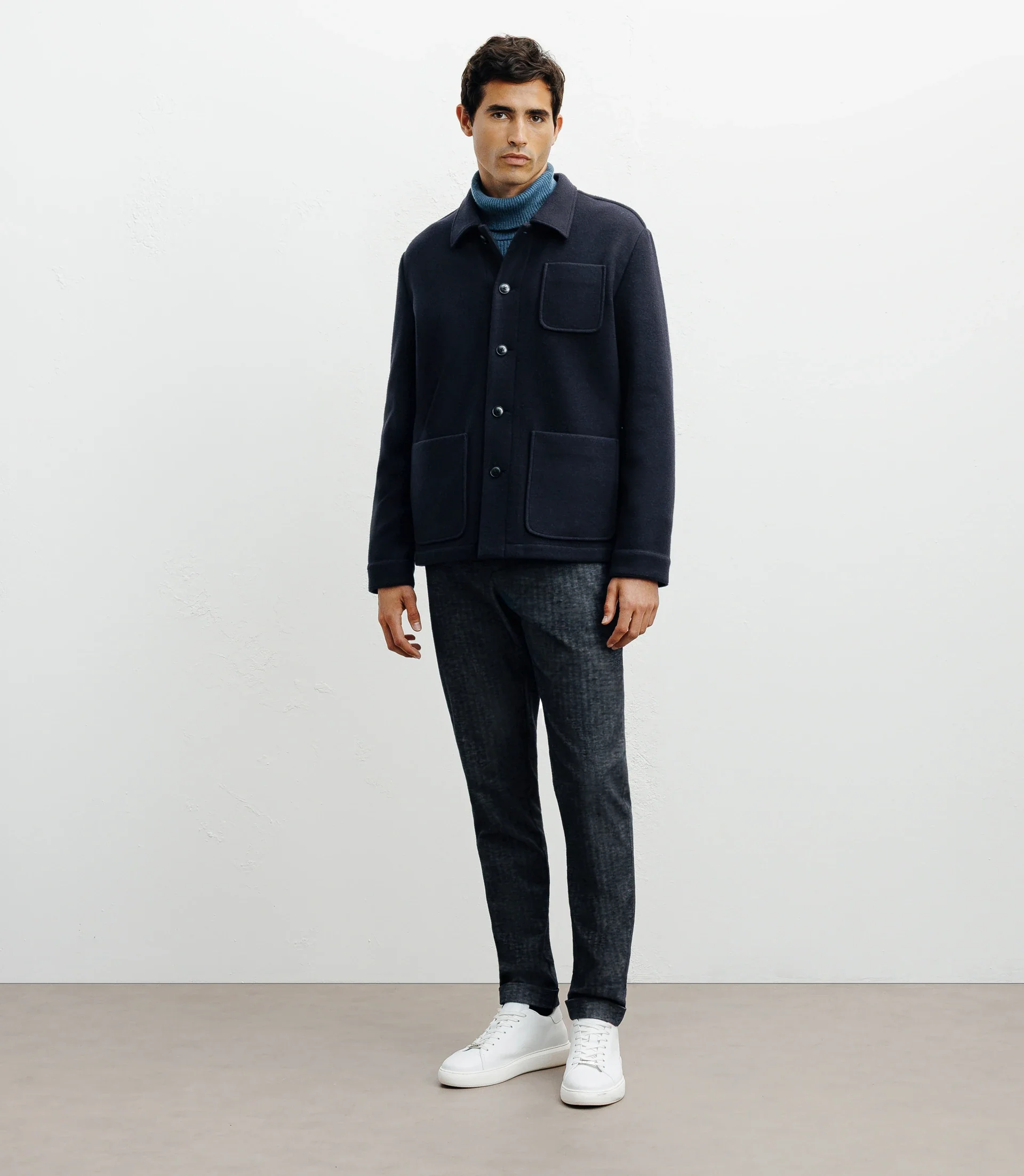 Veste casual 3 poches marine - Image 3