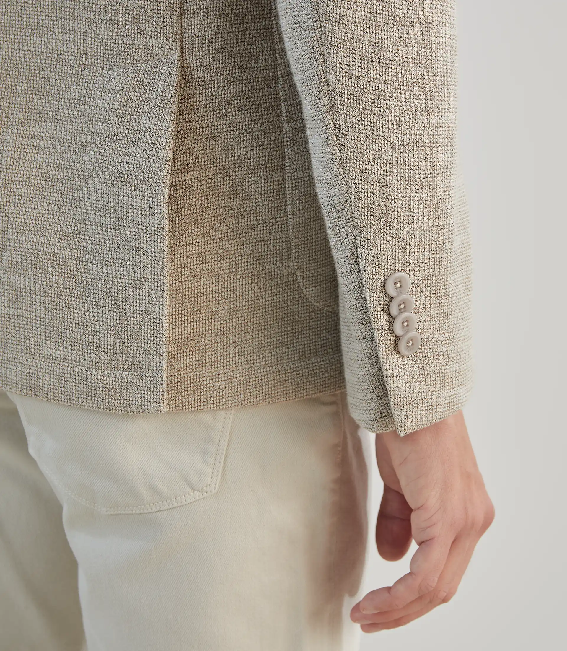 Veste casual en maille beige - Image 4