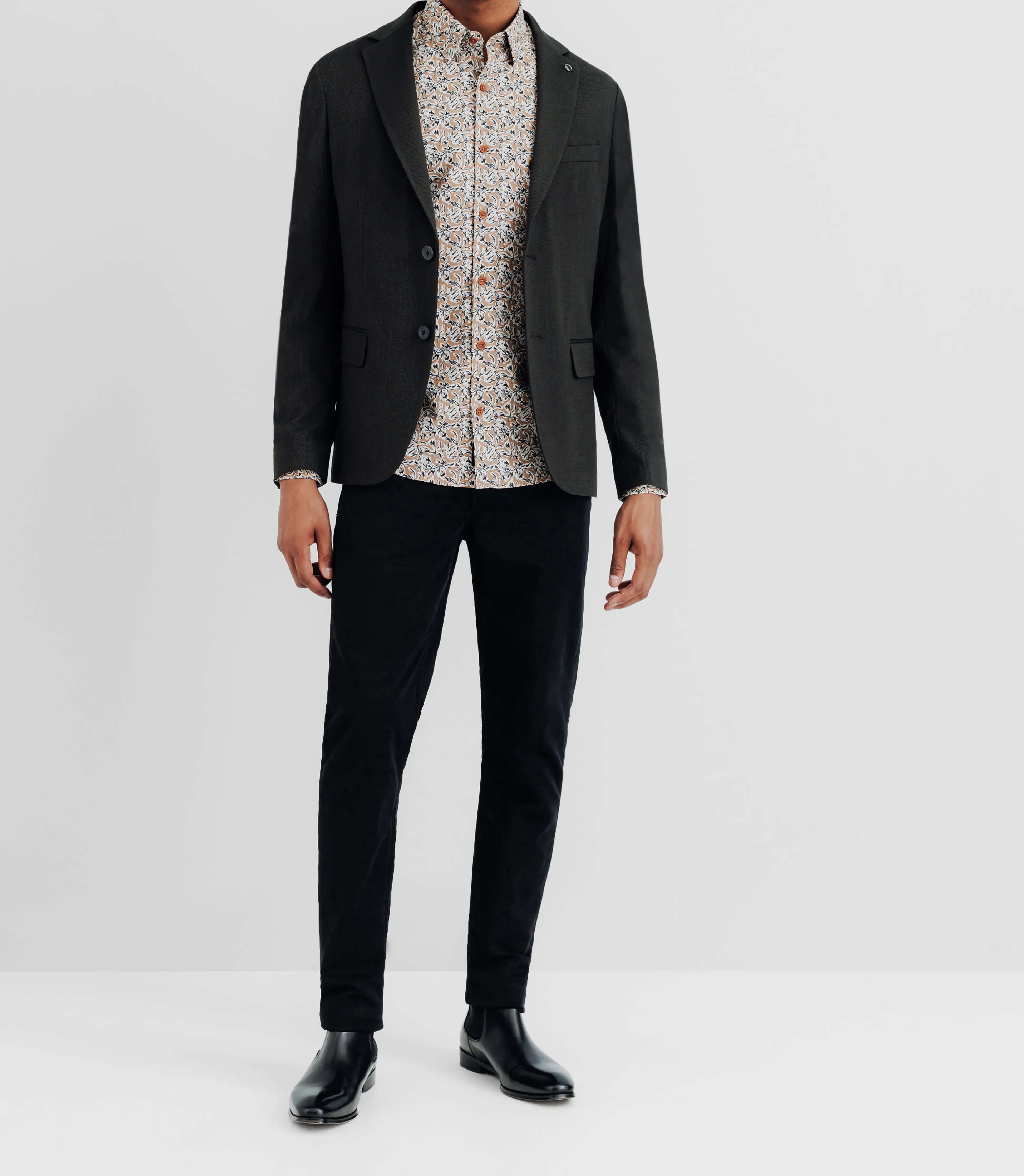 Veste casual 2 boutons kaki