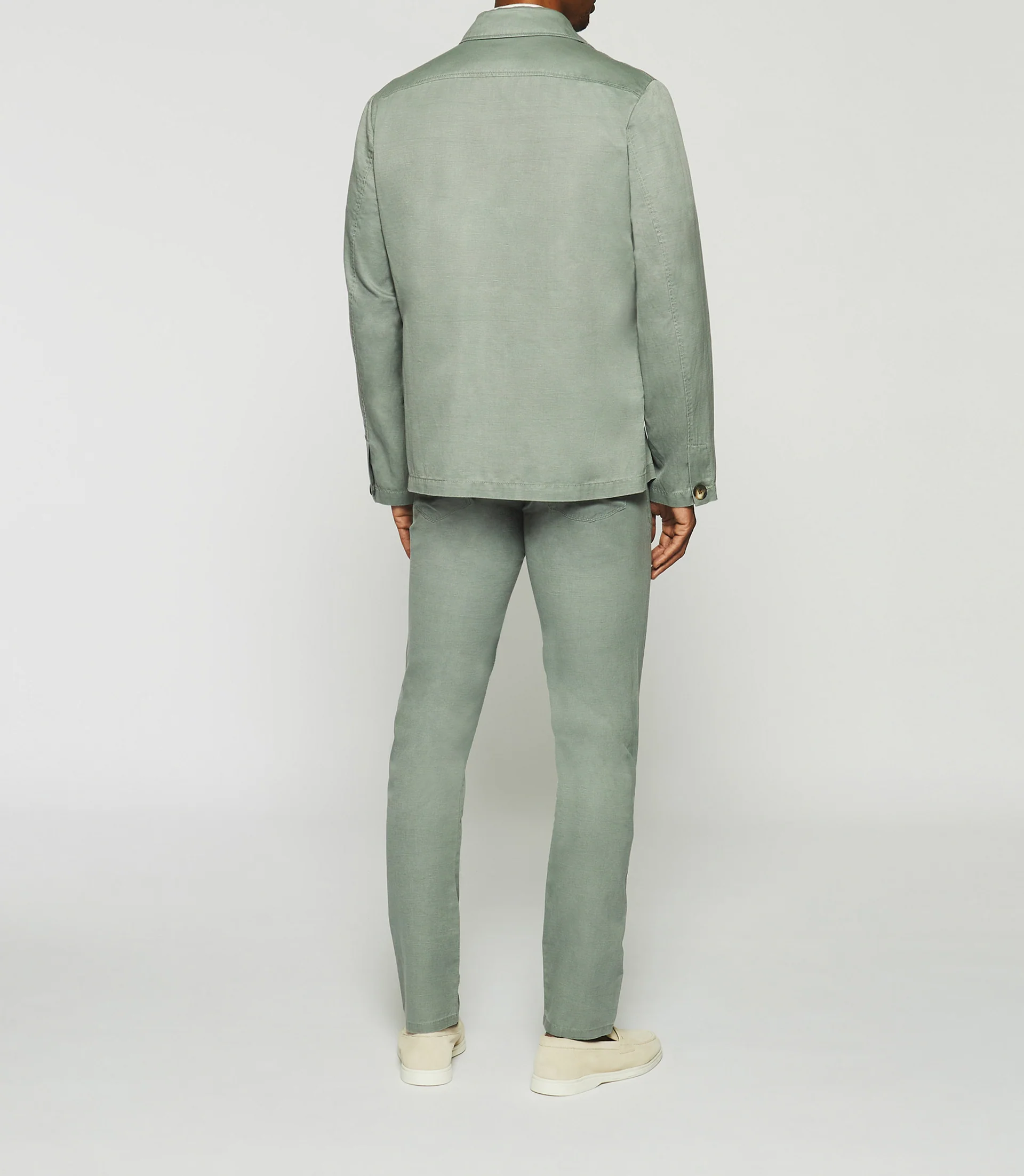 Veste en coton lin kaki AQUA - Image 3
