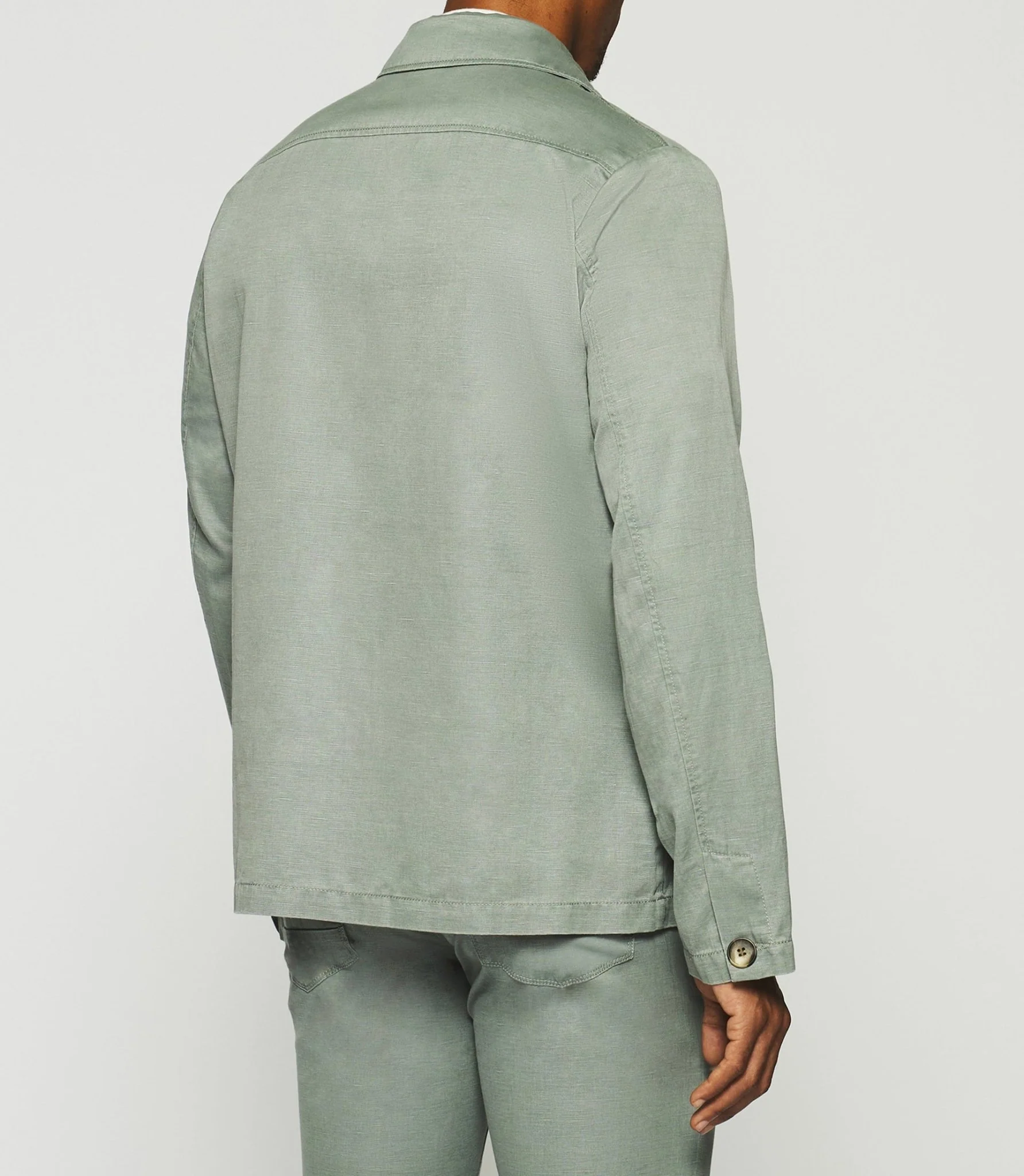 Veste en coton lin kaki AQUA - Image 4