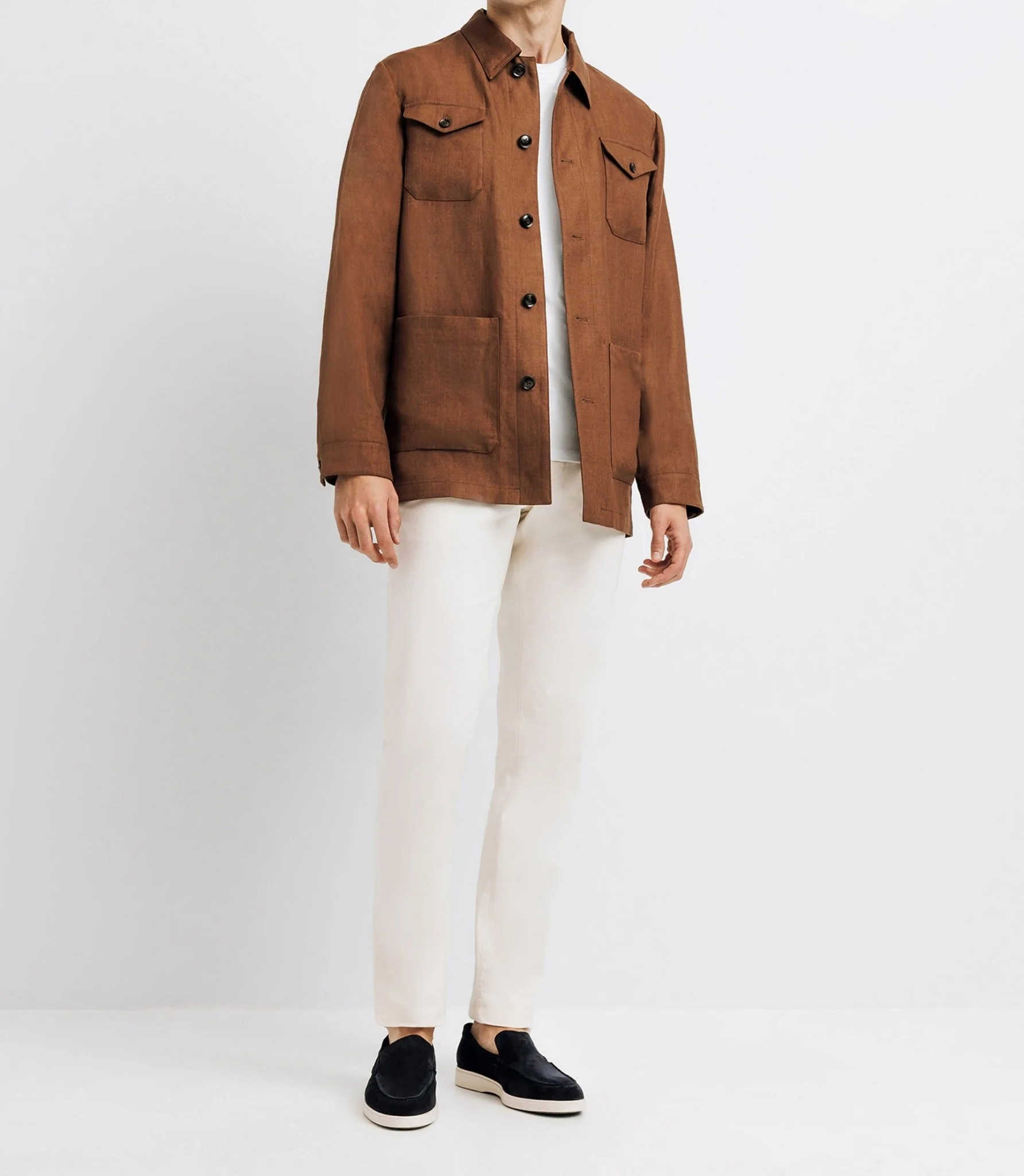 Veste casual 100% lin truffe