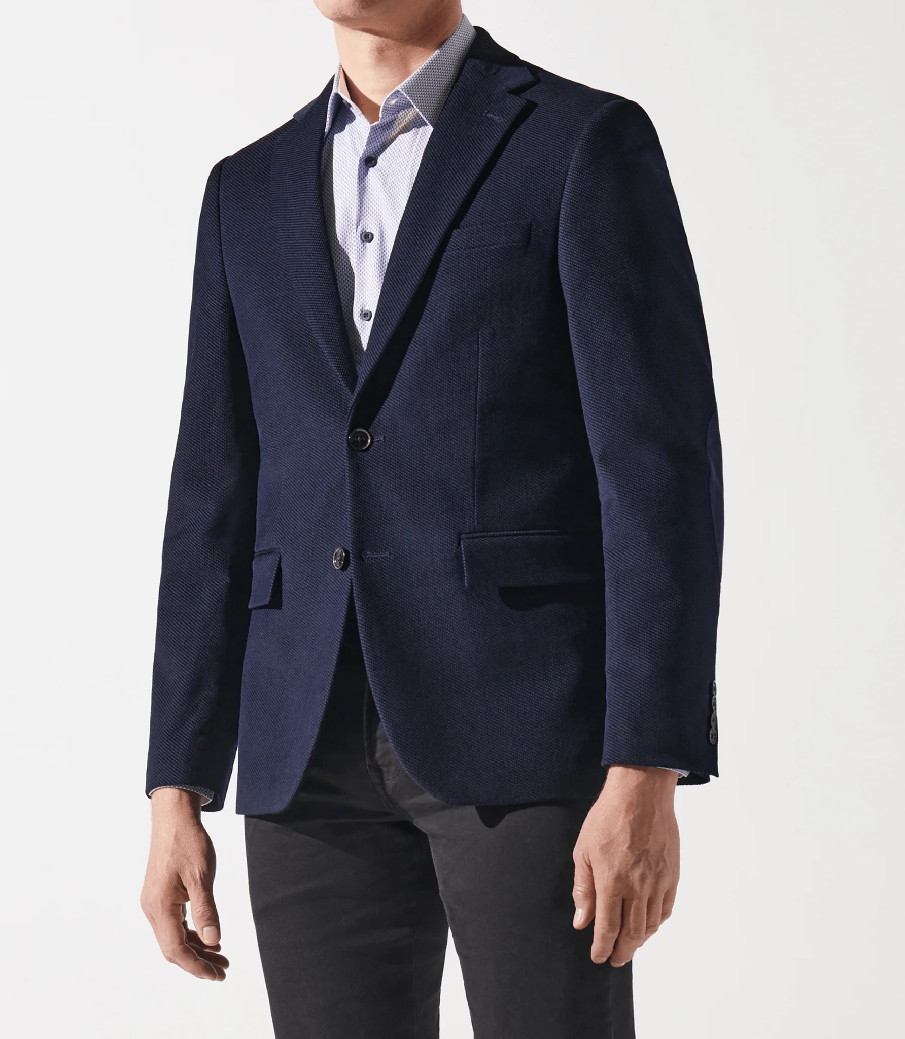 Veste en velours armuré marine - Image 2
