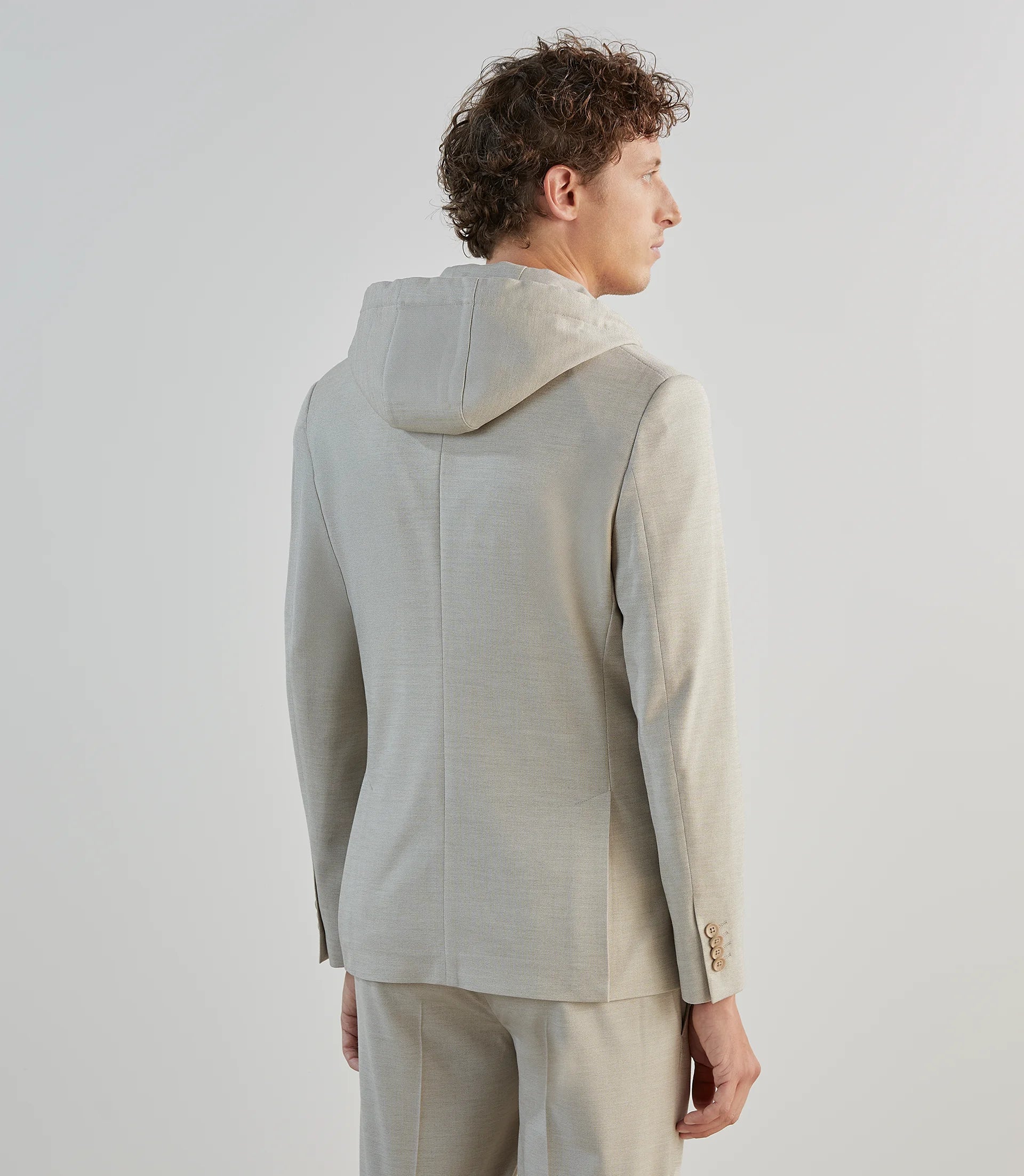 Veste ville avec parementure beige - Image 4