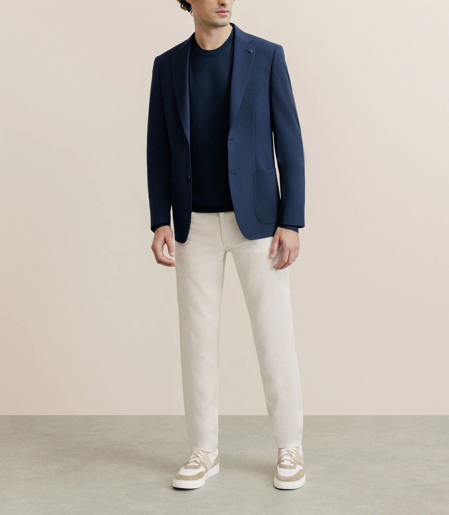 Veste en tissu armuré marine - Image 3