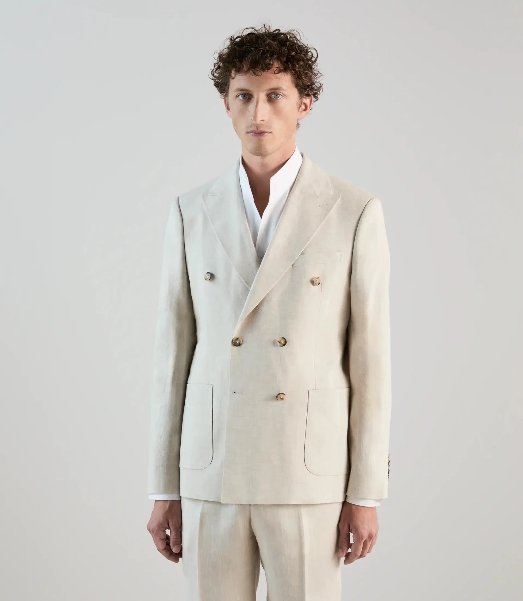 Veste ville croisée 100% lin beige