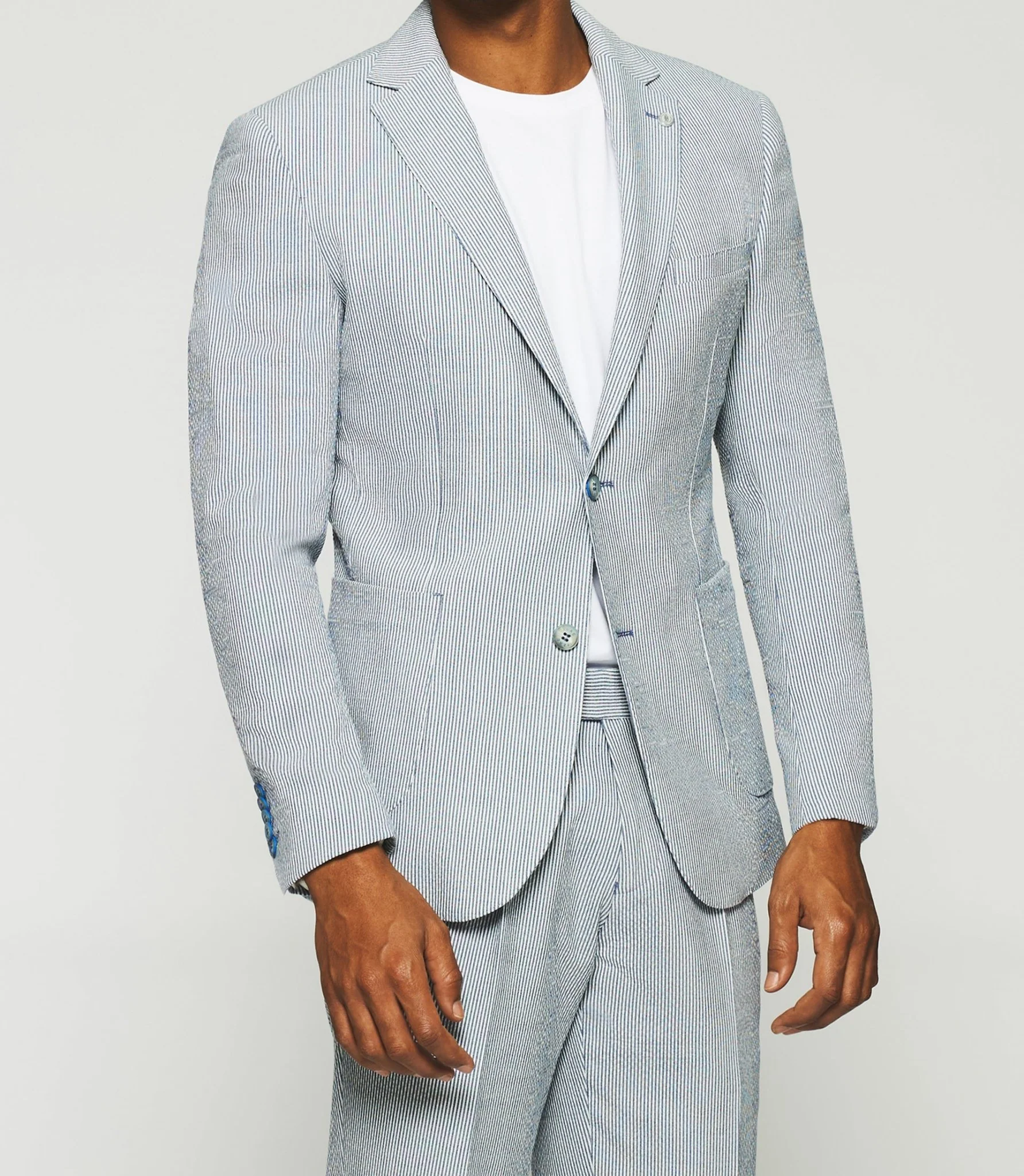Veste séparable à rayures blanche et bleue CAPRI - Image 2