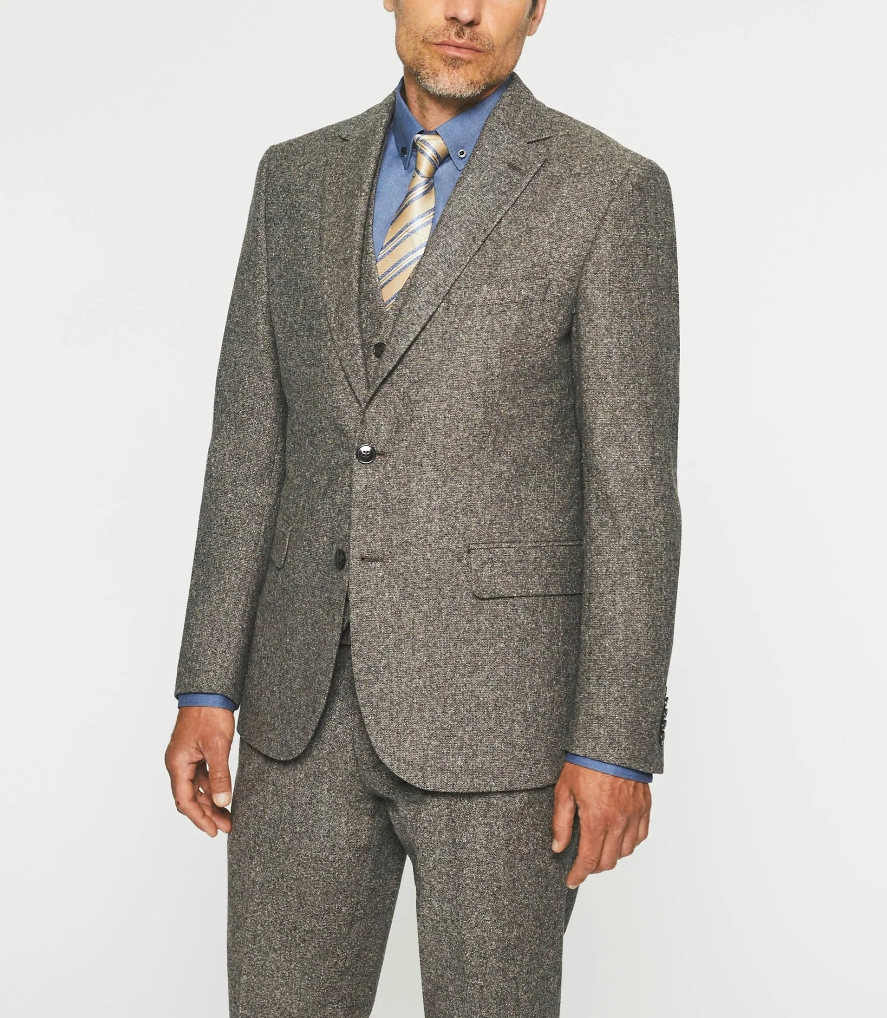 Veste ville en tweed marron SABLE - Image 4